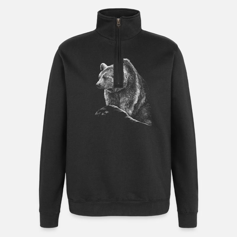 Bär - Quarter-Zip-Sweatshirt - Schwarz