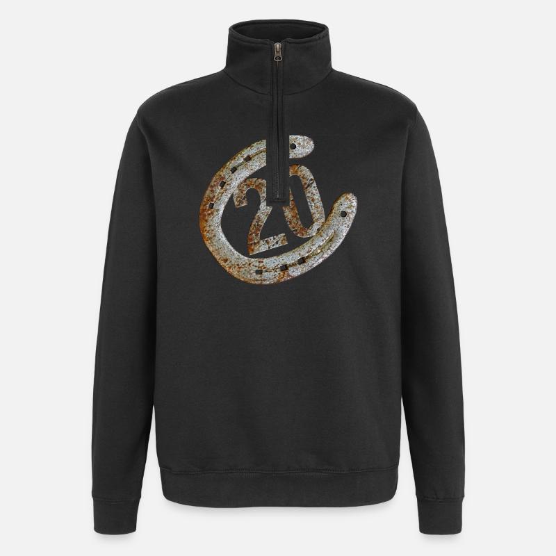 Fer à cheval - 20 ans - Sweat à zip 1/4 - noir