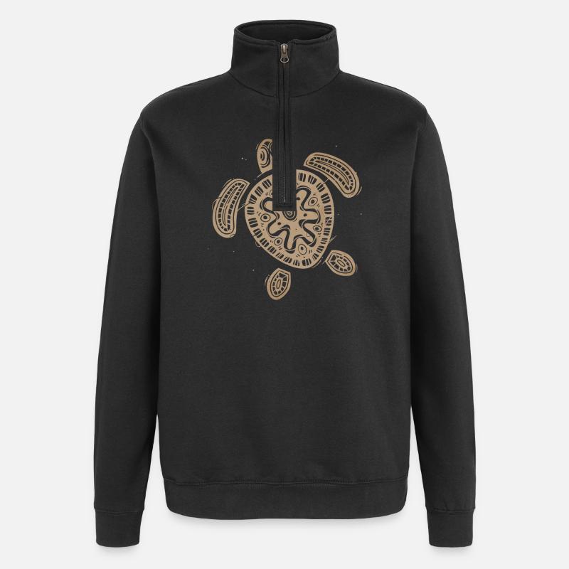 Hawaii Turtle - Quarter-Zip Sweatshirt - black