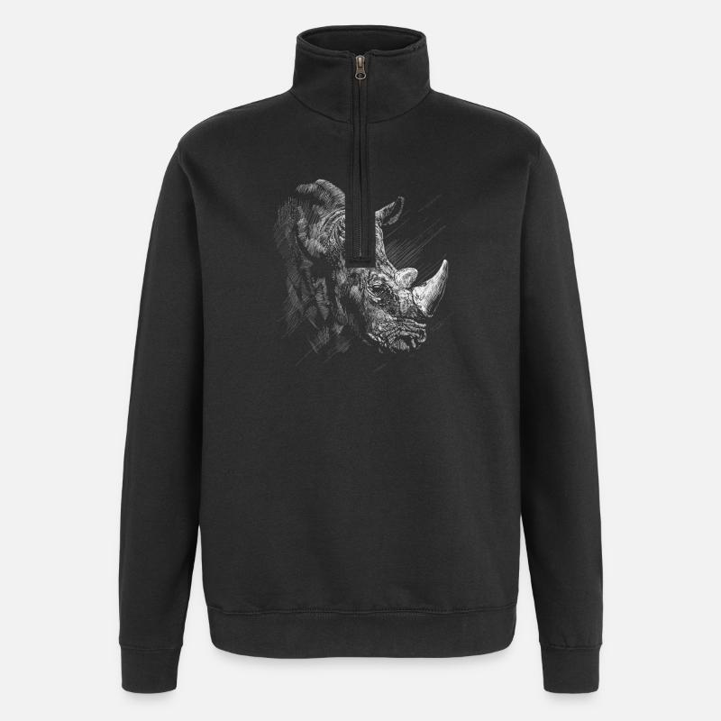 Nashorn - Quarter-Zip-Sweatshirt - Schwarz