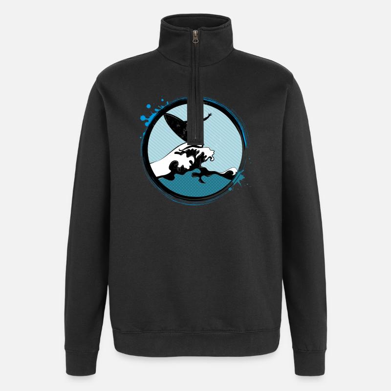 Patch Surfer - Sweat à zip 1/4 - noir