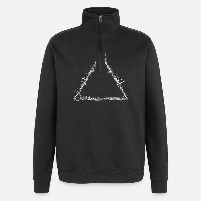 White triangle - Quarter-Zip Sweatshirt - black