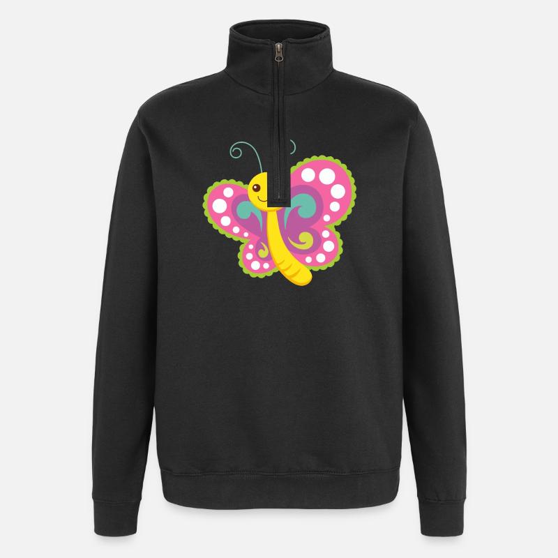 papillon - Sweat à zip 1/4 - noir