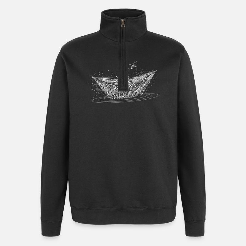 un bateau en papier - Sweat à zip 1/4 - noir