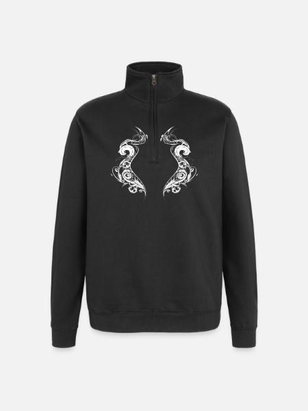 white coat of arms - Quarter-Zip Sweatshirt - black