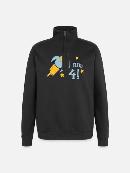4 birthday - Quarter-Zip Sweatshirt - black