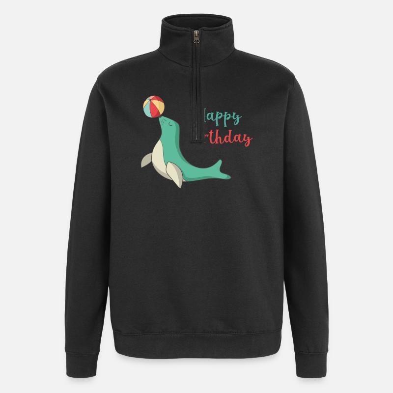 anniversaire - Sweat à zip 1/4 - noir