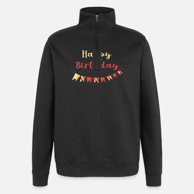 Joyeux anniversaire - Sweat à zip 1/4 - noir