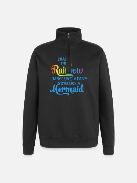 Suivez Rainbow - Sweat à zip 1/4 - noir