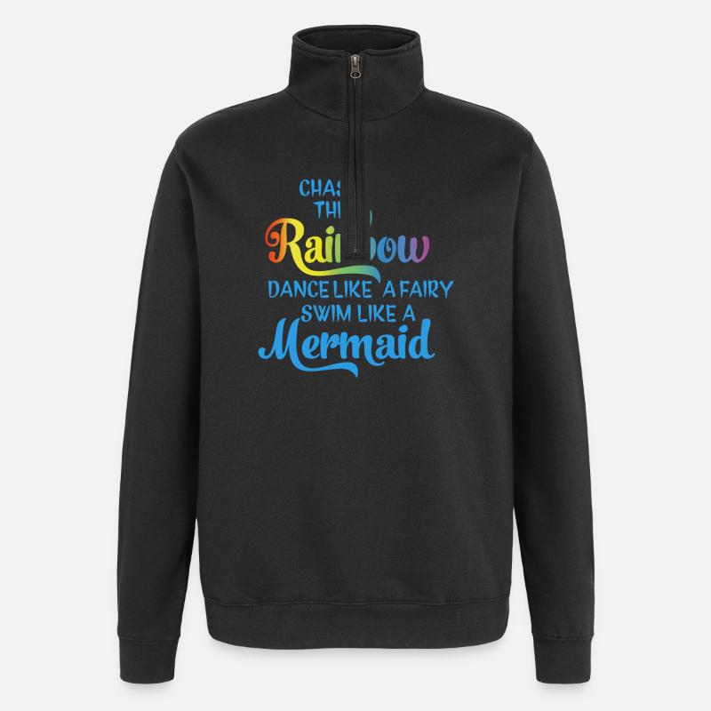 Suivez Rainbow - Sweat à zip 1/4 - noir