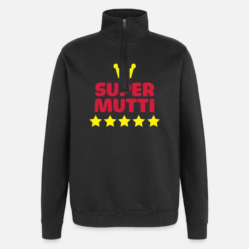 Super super maman maman mère - Sweat à zip 1/4 - noir