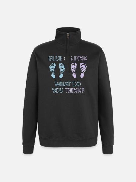 gender reveal party - Quarter-Zip Sweatshirt - black