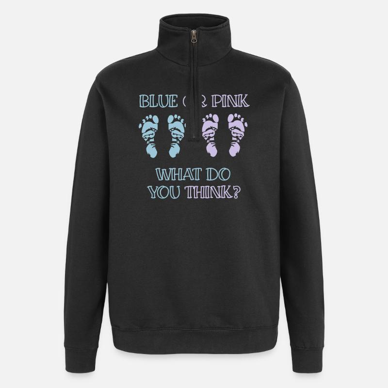 gender reveal party - Sweat à zip 1/4 - noir