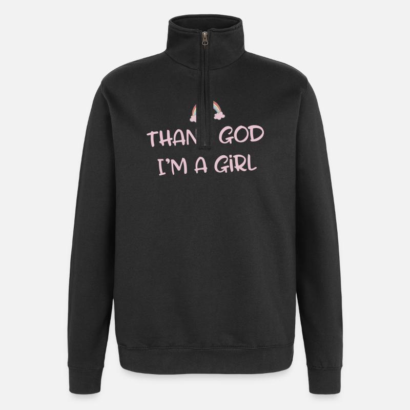 Lustiger Spruch - Quarter-Zip-Sweatshirt - Schwarz