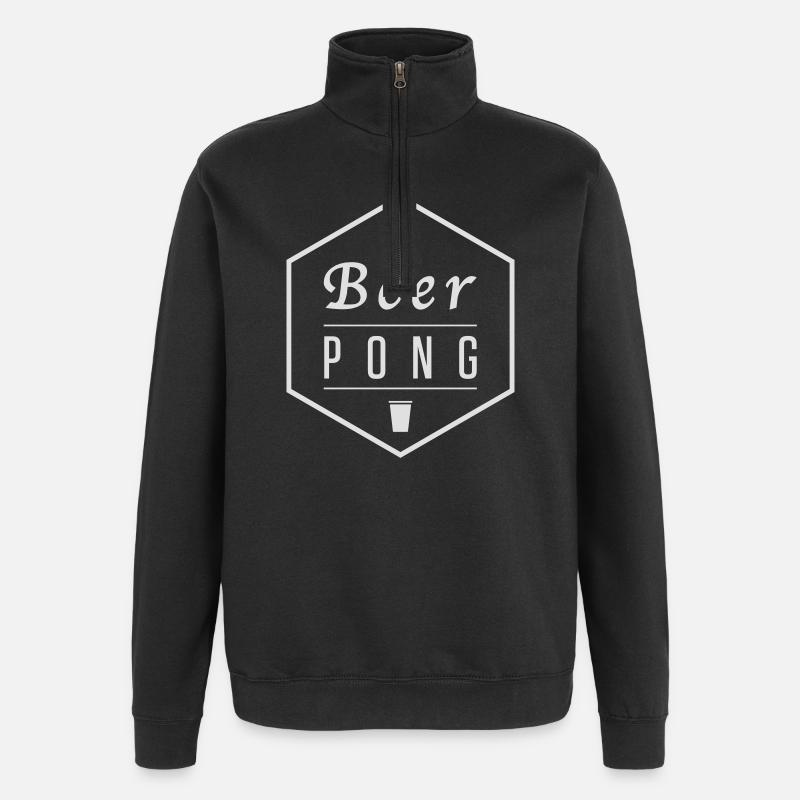 Beer Pong Hexagone - Sweat à zip 1/4 - noir