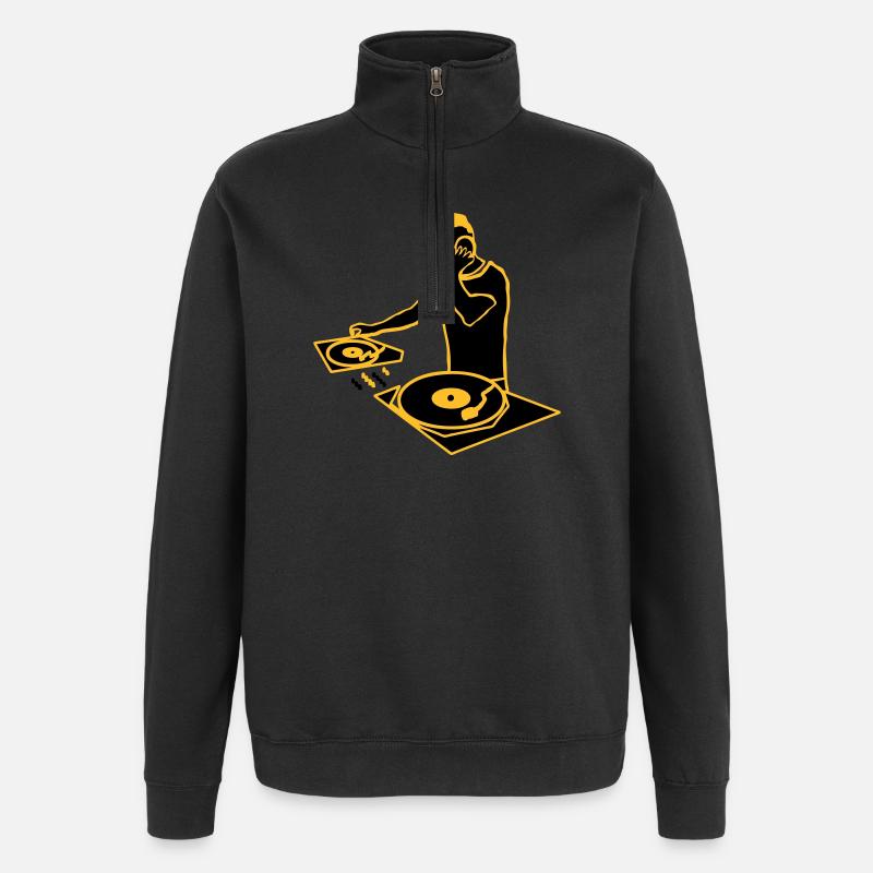 dj_2 - Quarter-Zip-Sweatshirt - Schwarz