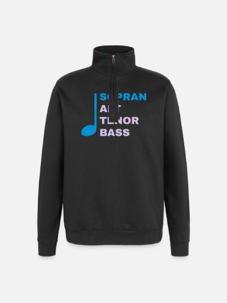SATB mit Note - Sopran - Quarter-Zip-Sweatshirt - Schwarz