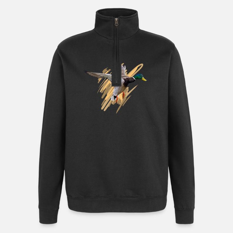 Duck - Sweat à zip 1/4 - noir