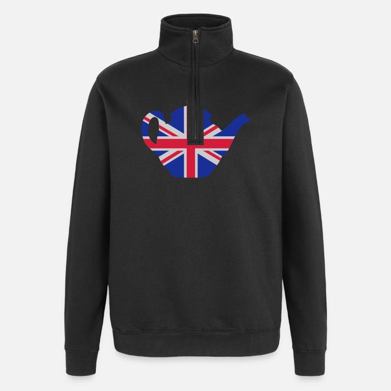 British teapot 3clr - Quarter-Zip-Sweatshirt - Schwarz