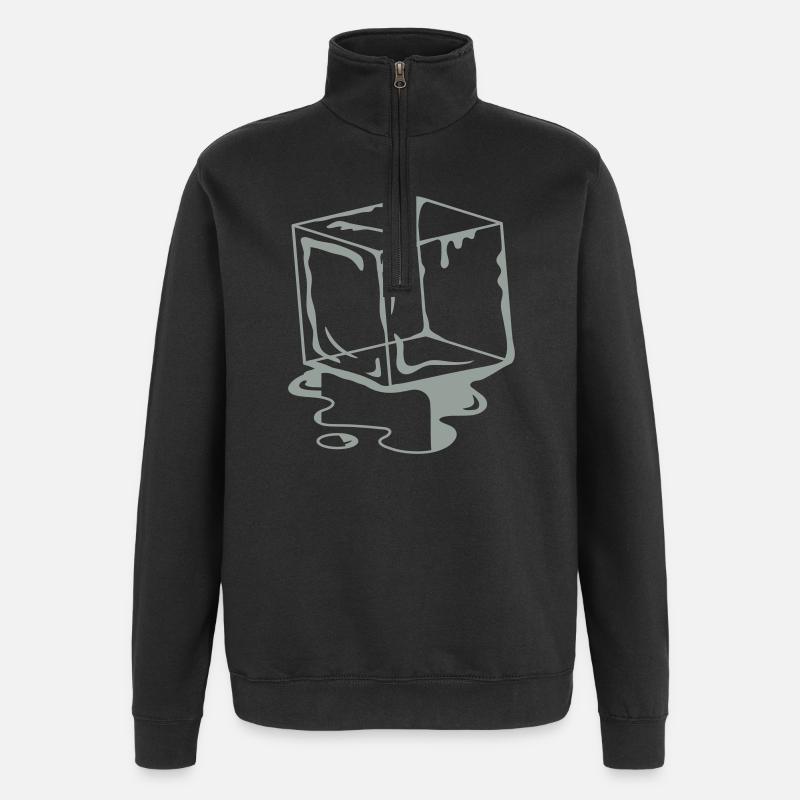 A melting ice Cube - Quarter-Zip Sweatshirt - black