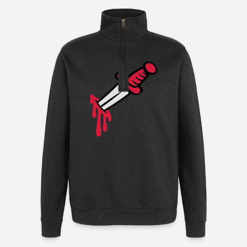 mes_vector - Sweat à zip 1/4 - noir