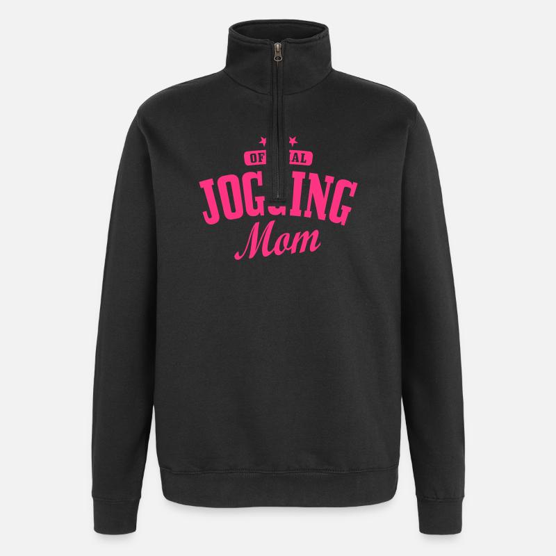 Offizielle Jogging-Mutter - Quarter-Zip-Sweatshirt - Schwarz