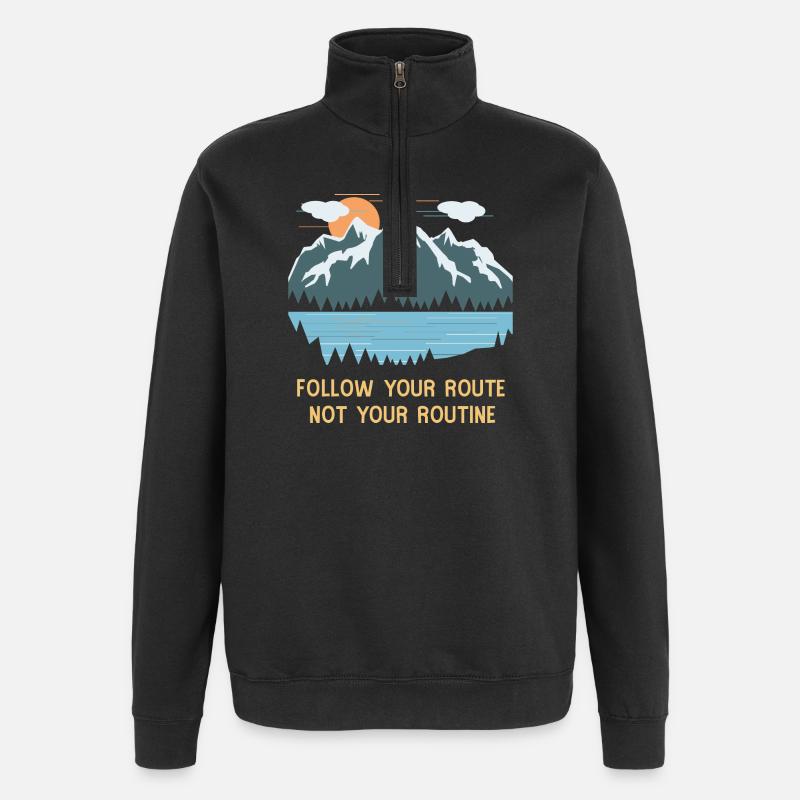 Berge - Quarter-Zip-Sweatshirt - Schwarz