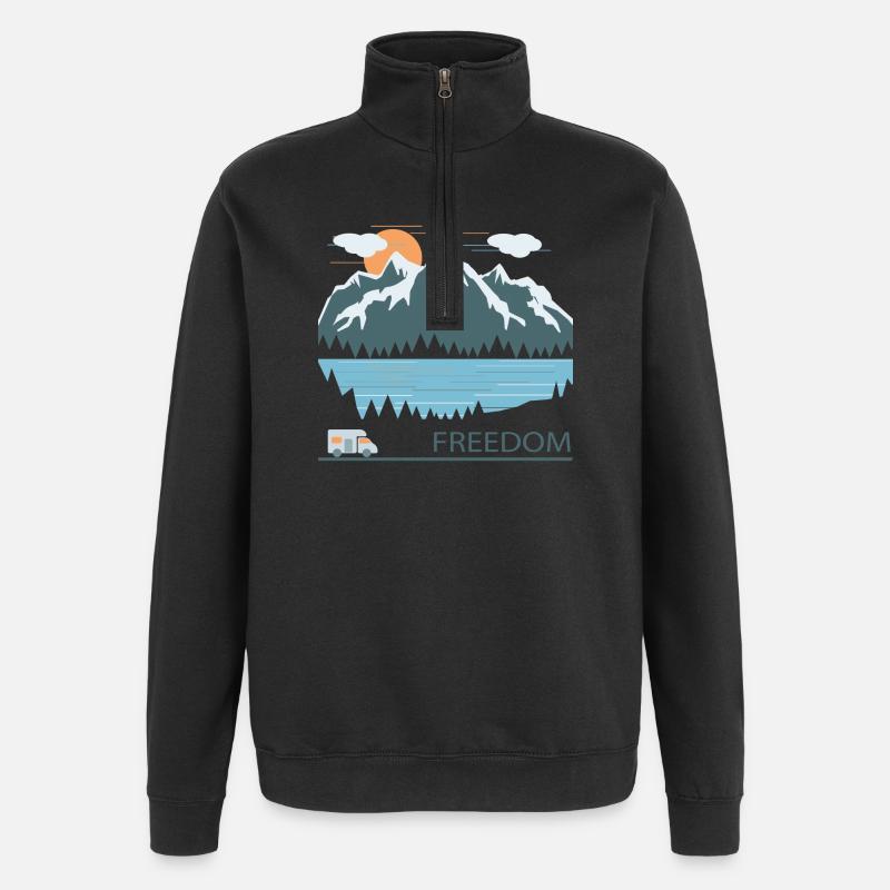 Camping - Sweat à zip 1/4 - noir
