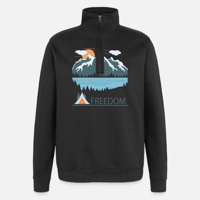 tente - Sweat à zip 1/4 - noir