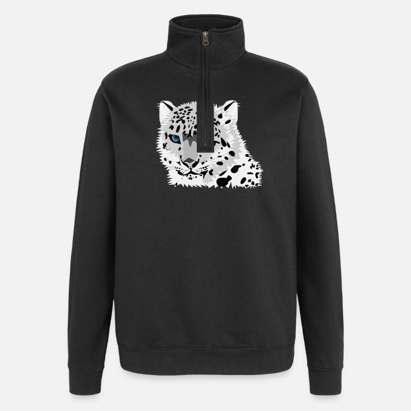 Chat de Léopard - Sweat à zip 1/4 - noir
