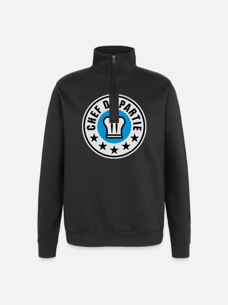 Chef de Partie - Quarter-Zip-Sweatshirt - Schwarz