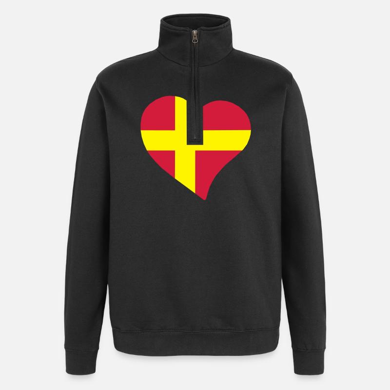 heart - Quarter-Zip Sweatshirt - black