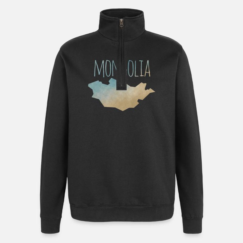 Mongolia - Quarter-Zip Sweatshirt - black