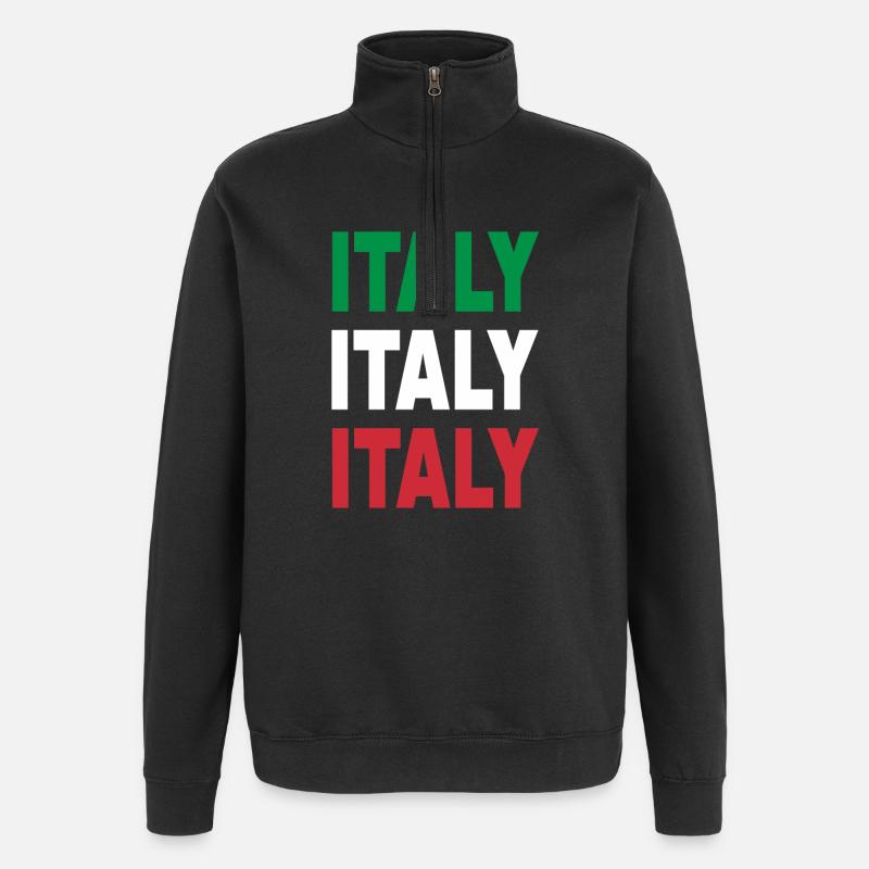 Italien / Geschenk / Geschenkidee - Quarter-Zip-Sweatshirt - Schwarz