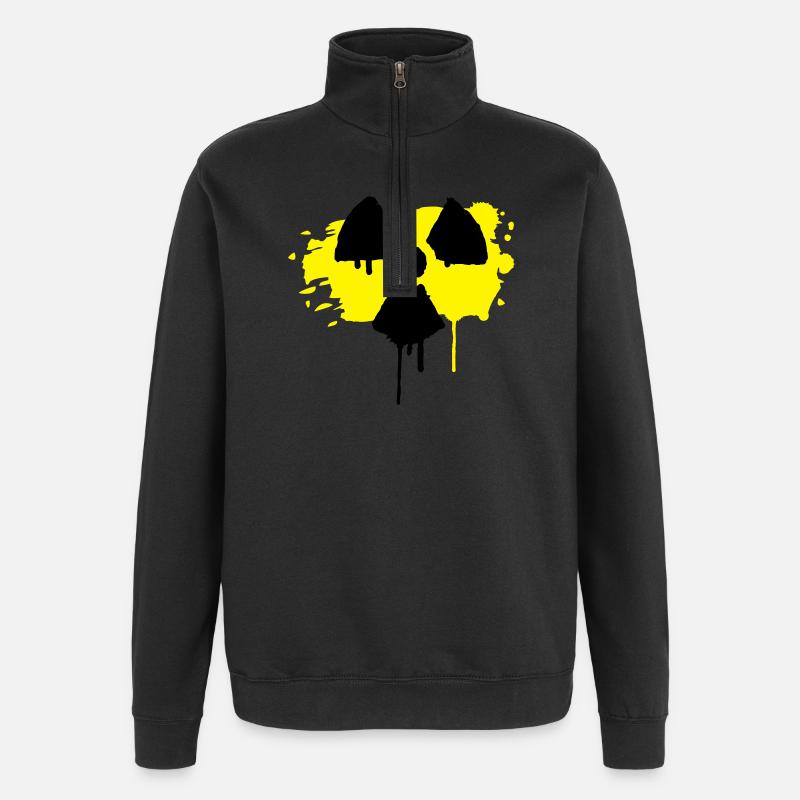Radioaktiv Zeichen als Graffiti - Quarter-Zip-Sweatshirt - Schwarz