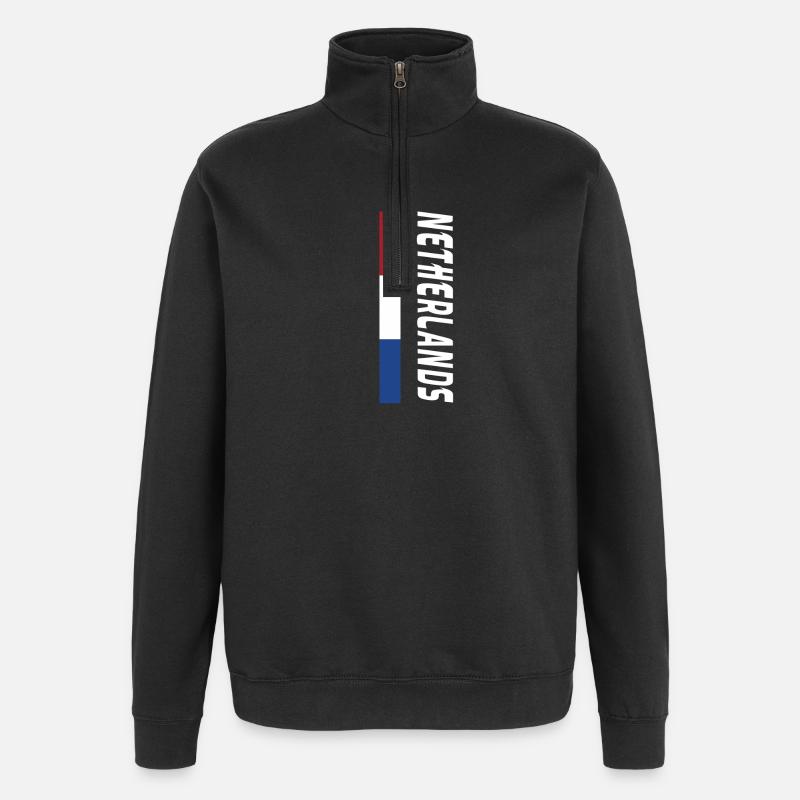 Pays-Bas / Cadeau / Idée cadeau - Sweat à zip 1/4 - noir