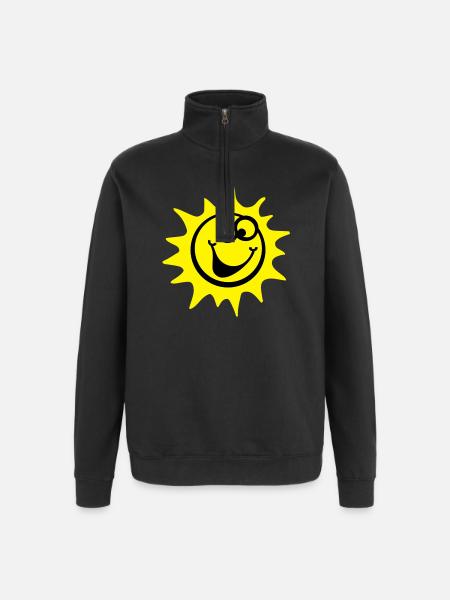 sun 2c comic style - Quarter-Zip Sweatshirt - black