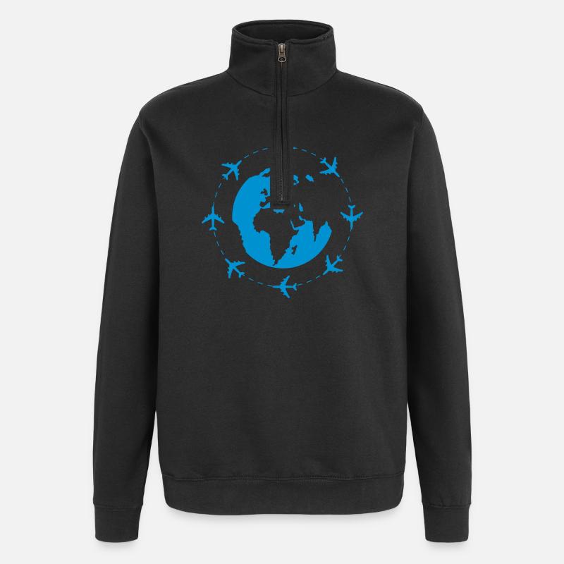 weltreise - Quarter-Zip-Sweatshirt - Schwarz