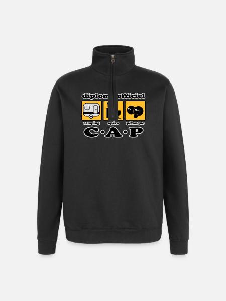 Camping aperitif bowls flex - Quarter-Zip Sweatshirt - black