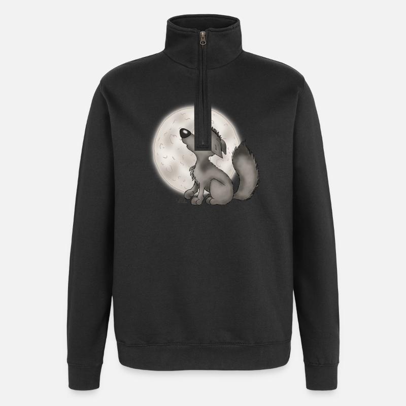 Wölfchen - Sweat à zip 1/4 - noir