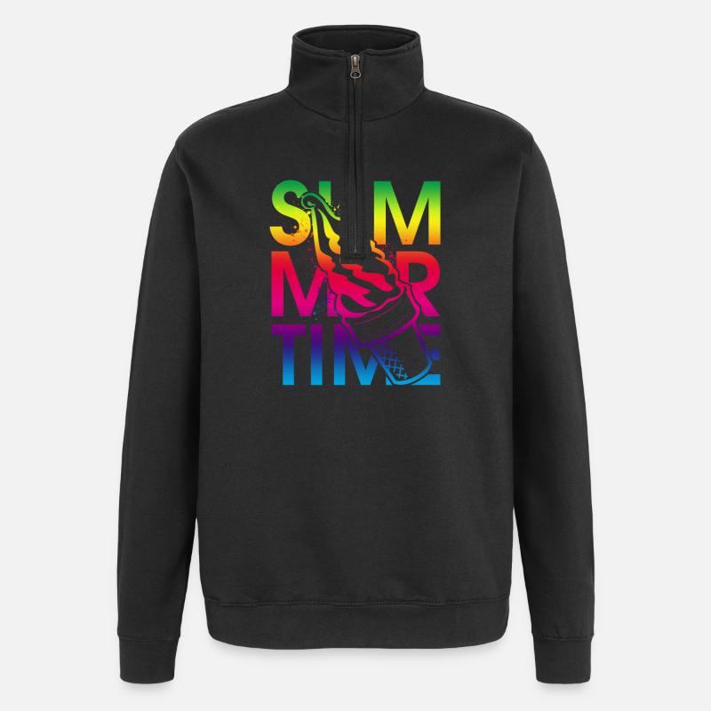 Glace à l'heure d'été - Sweat à zip 1/4 - noir