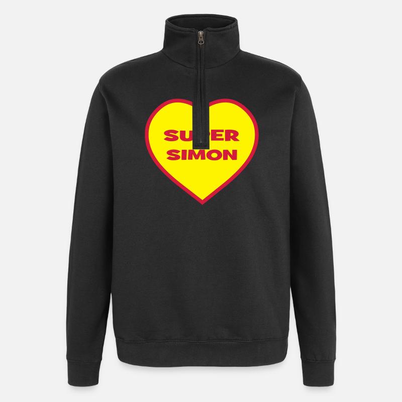 Super Simon - Sweat à zip 1/4 - noir