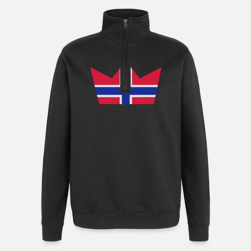 Norwegische Krone - Quarter-Zip-Sweatshirt - Schwarz