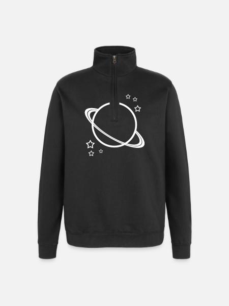 Planet Space universe - Quarter-Zip Sweatshirt - black