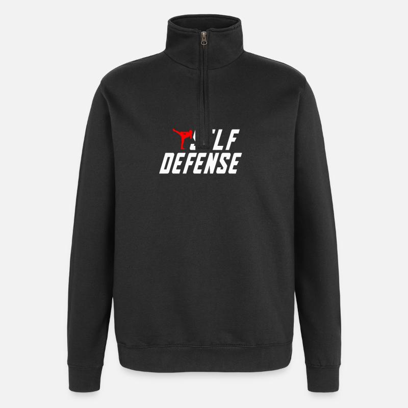 Self Defense Motif Design - Quarter-Zip Sweatshirt - black