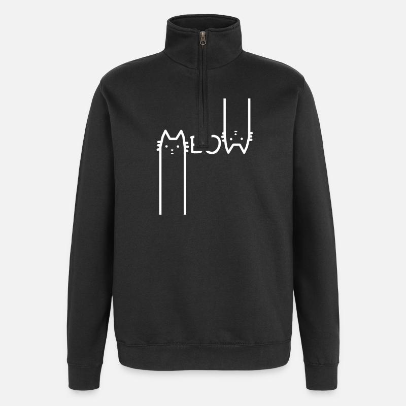 chat - Sweat à zip 1/4 - noir