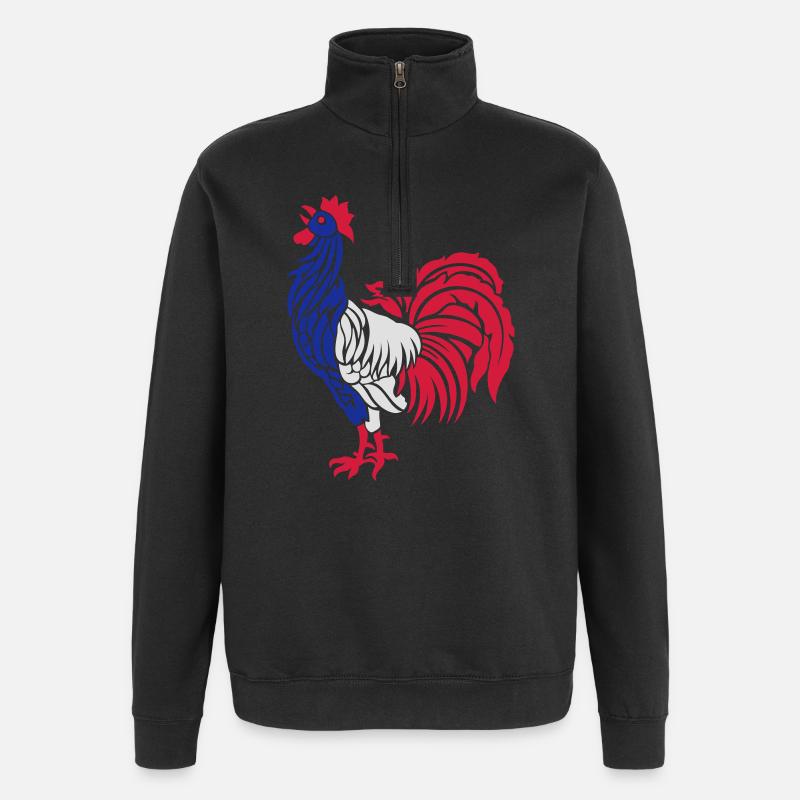 coq flexo - Sweat à zip 1/4 - noir