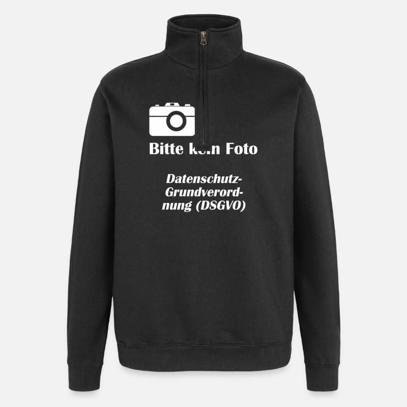 DSGVO1 Datenschutz - Quarter-Zip-Sweatshirt - Schwarz