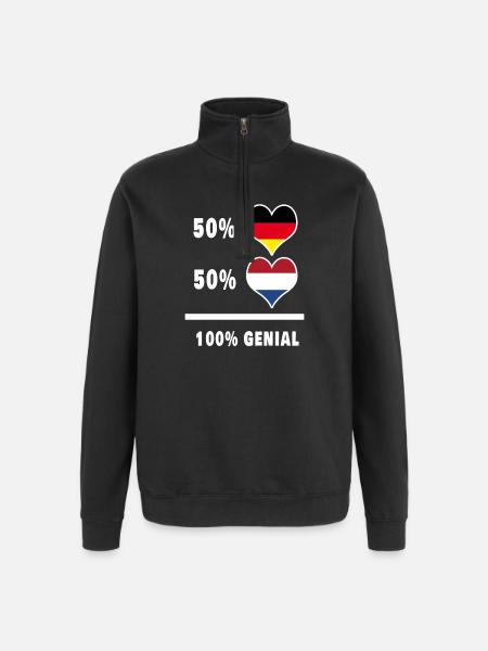 Germany and Netherlands awesome / Gift - Quarter-Zip Sweatshirt - black