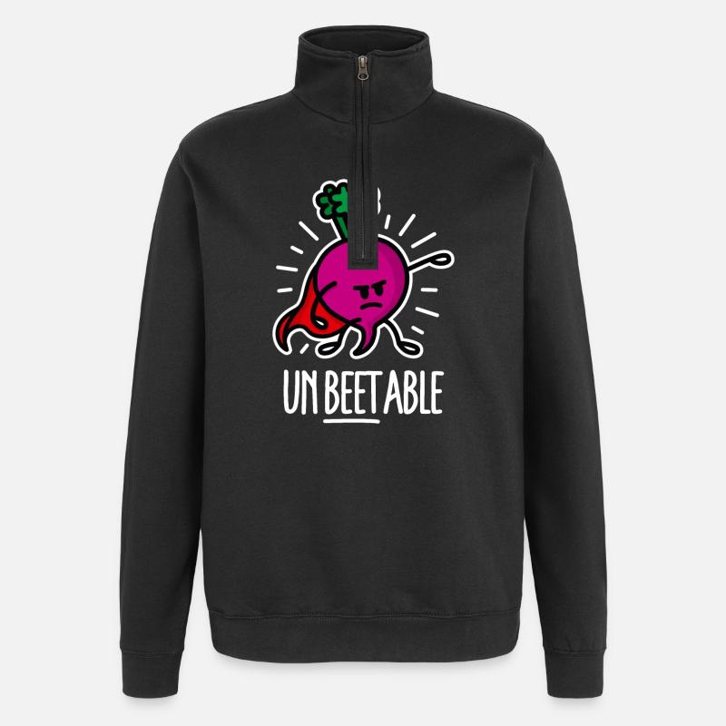 Beetroot betterave / imbattable sur dark - Sweat à zip 1/4 - noir